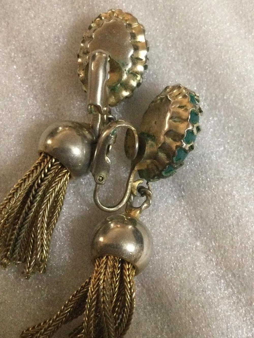 Gold-Tone Tassel Clip-On Earrings - Picture 3 of 3